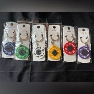 New Set of 6 Mint Fitness Keychain Bag Charm in  Different Colors
